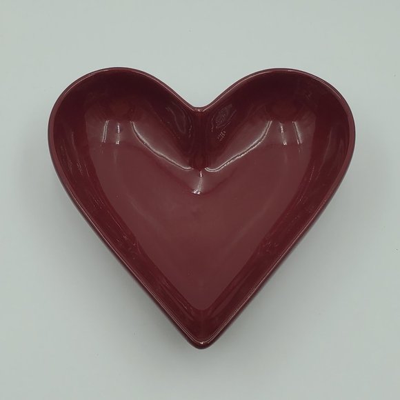 Simple Additions by The Pampered Chef Red Heart Shaped Dish Red Trinket Dish - Picture 1 of 5